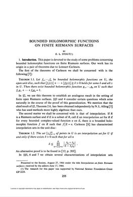 Bounded Holomorphic Functions on Finite Riemann Surfaces