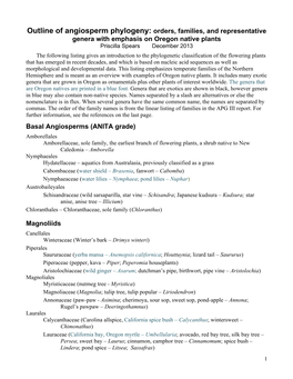 Outline of Angiosperm Phylogeny