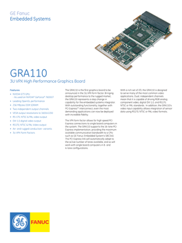 GRA110 3U VPX High Performance Graphics Board