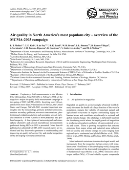 Air Quality in North America's Most Populous City