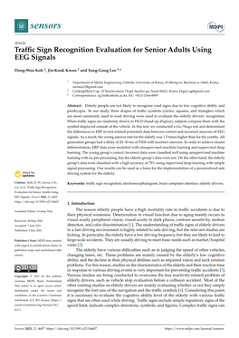 Traffic Sign Recognition Evaluation for Senior Adults Using EEG Signals