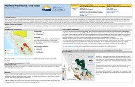 Provincial Freshet and Flood Status