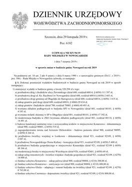 Uchwała Nr XIV/94/19 Z Dnia 7 Sierpnia 2019 R