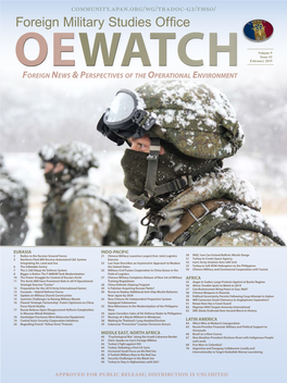 WATCH February 2019 Foreign News & Perspectives of the Operational Environment