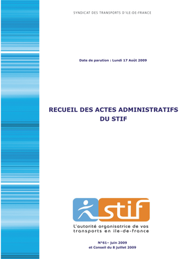 Recueil Des Actes Administratifs Du Stif