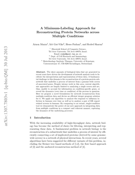 A Minimum-Labeling Approach for Reconstructing Protein Networks Across Multiple Conditions