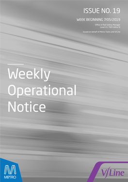 Weekly Operational Notice the WEEKLY OPERATIONAL NOTICE