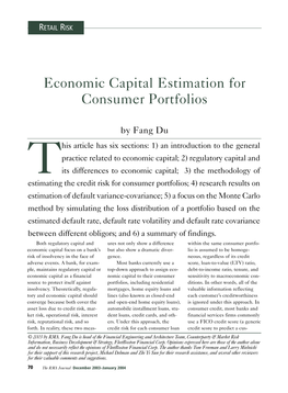 Economic Capital Estimation for Consumer Portfolios
