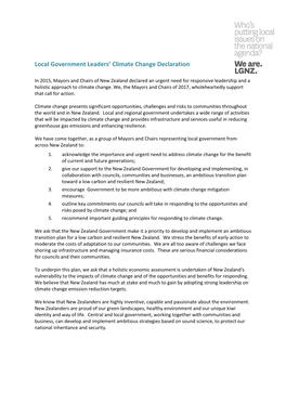 Local Government Leaders' Climate Change Declaration