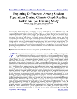 Exploring Differences Among Student Populations During Climate Graph Reading Tasks: an Eye Tracking Study Rachel M