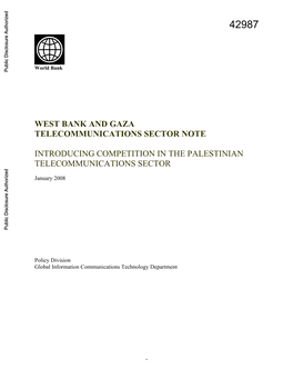 Benchmarking West Bank & Gaza