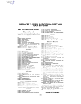 Subchapter V—Marine Occupational Safety and Health Standards