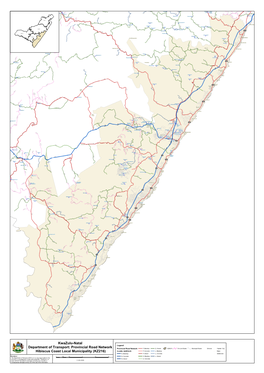 Provincial Road Network Hibiscus Coast Local Municipality (KZ216)