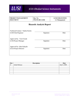 Hazards Analysis Report