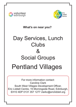 Day Services, Lunch Clubs and Social Groups