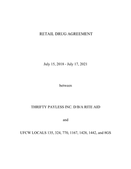 Retail Drug Agreement