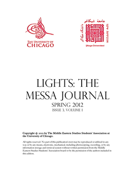 Lights: the MESSA Journal Spring 2012 Issue 3, Volume 1