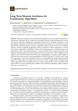 Long Term Memory Assistance for Evolutionary Algorithms