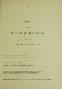 Philosophical Transactions, »