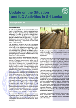 Update on the Situation and ILO Activities in Sri Lanka