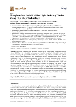 Phosphor-Free Ingan White Light Emitting Diodes Using Flip-Chip Technology