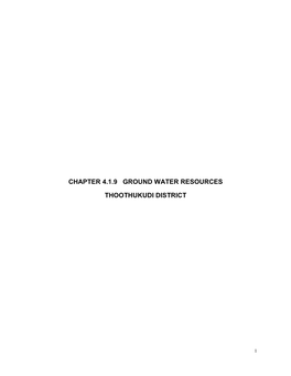 Chapter 4.1.9 Ground Water Resources Thoothukudi District