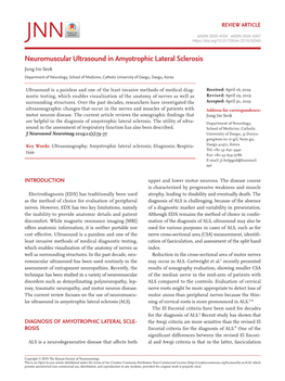 Neuromuscular Ultrasound in Amyotrophic Lateral Sclerosis Jung Im Seok Department of Neurology, School of Medicine, Catholic University of Daegu, Daegu, Korea