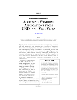 Accessing Windows Applications from Unix and Vice Versa