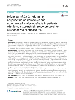 Influences of De Qi Induced by Acupuncture on Immediate And