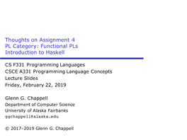 Functional Pls Introduction to Haskell