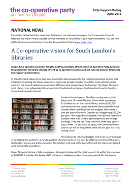 A Co-Operative Vision for South London's