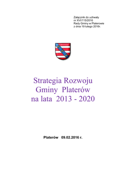 Strategia Rozwoju Gminy Platerów Na Lata 2013 - 2020