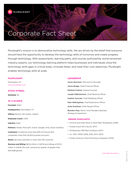 Corporate Fact Sheet 50% B2bgrowth
