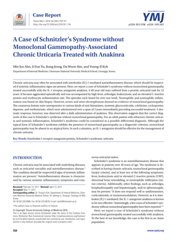 A Case of Schnitzler's Syndrome Without Monoclonal Gammopathy