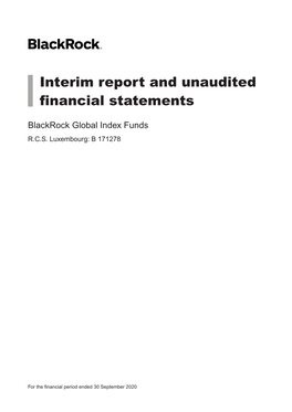 Blackrock Global Index Funds Interim Report and Unaudited Financial