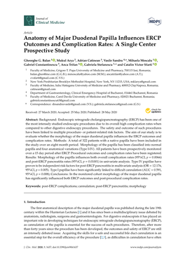 Anatomy of Major Duodenal Papilla Influences ERCP Outcomes