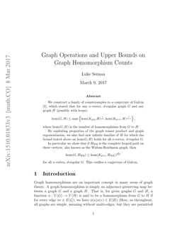 Graph Operations and Upper Bounds on Graph Homomorphism Counts