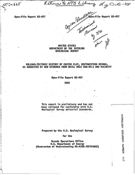 VOLCANO-TECTONIC HISTORY of CRATER FLAT, SOUTHWESTERN NEVADA, AS SUGGESTED by NEW EVIDENCE from DRILL HOLE USW-VH-1 and VICINITY By