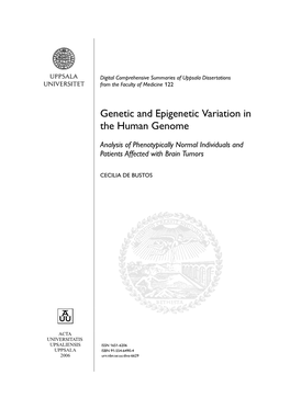Genetic and Epigenetic Variation in the Human Genome