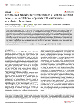 Personalized Medicine for Reconstruction of Critical-Size Bone