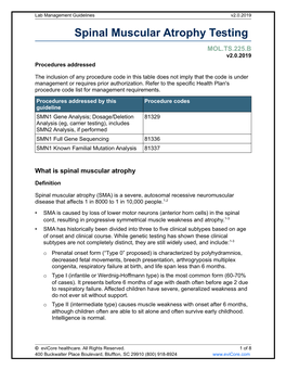 Spinal Muscular Atrophy Testing