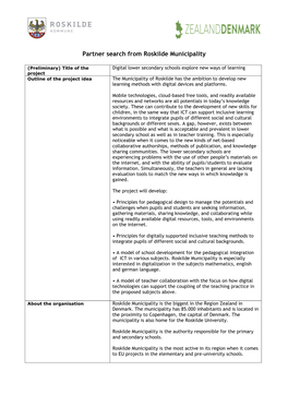 Partner Search from Roskilde Municipality