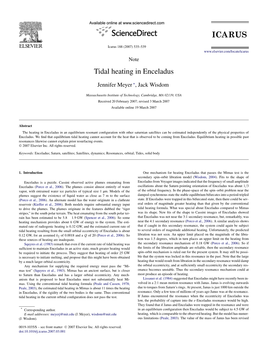 Tidal Heating in Enceladus