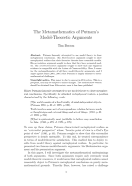 The Metamathematics of Putnam's Model-Theoretic Arguments