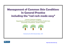 The Management of Common Skin Conditions in General Practice