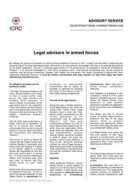 Legal Advisers in Armed Forces