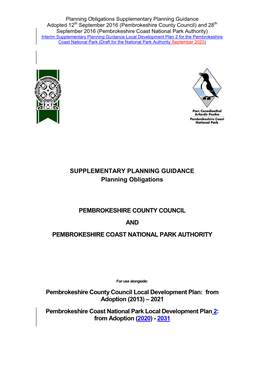 Pembrokeshire County Council Local Development Plan