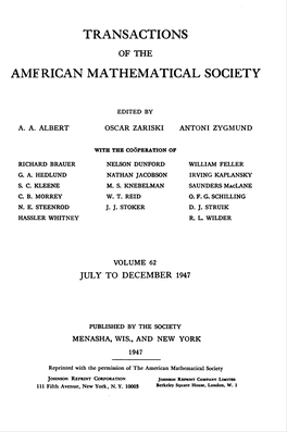 Transactions American Mathematical Society