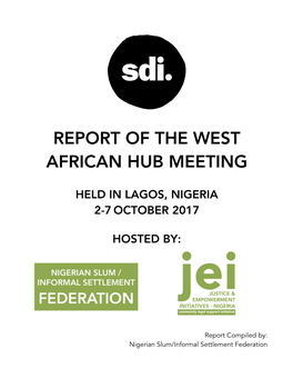 Report of the West African Hub Meeting