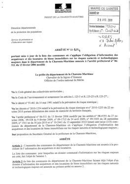 ARRÊTÉ N° 11- Portant Mise À Jour De La Liste Des Communes Où S